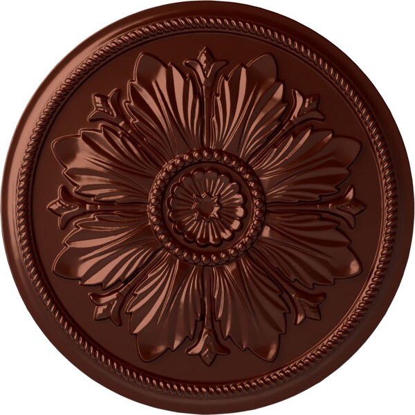 Ekena Millwork Kaya Ceiling Medallion (Fits Canopies up to 5 1/4"), Hnd-Painted Antique Copper, 23 5/8"OD x 1 1/2"P CM23KAACS - main